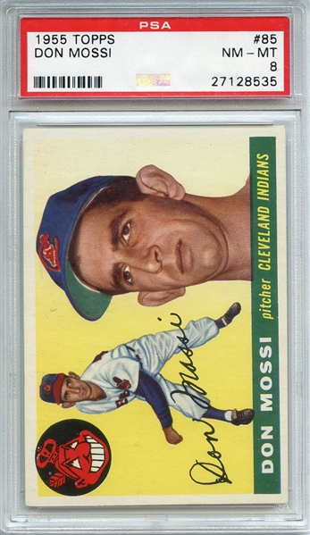 1955 TOPPS 85 DON MOSSI PSA NM-MT 8