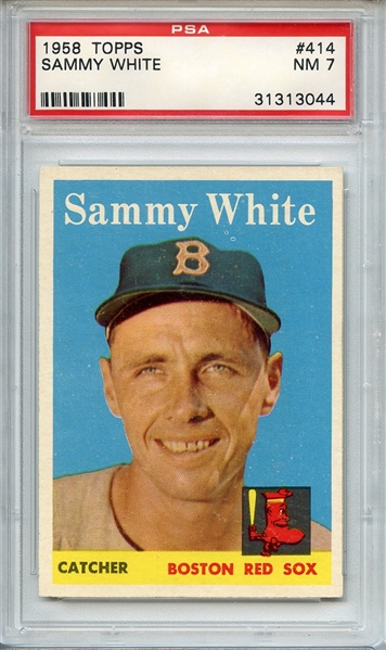 1958 TOPPS 414 SAMMY WHITE PSA NM 7