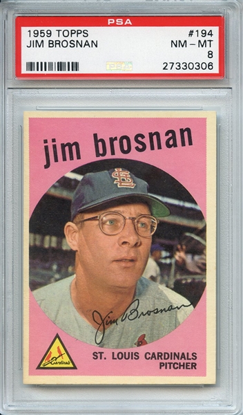 1959 TOPPS 194 JIM BROSNAN PSA NM-MT 8