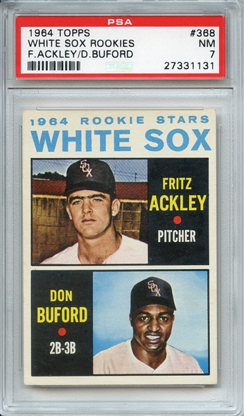 1964 TOPPS 368 WHITE SOX ROOKIES F.ACKLEY/D.BUFORD PSA NM 7