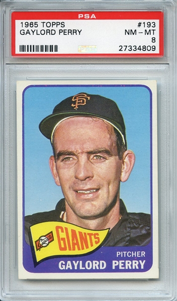 1965 TOPPS 193 GAYLORD PERRY PSA NM-MT 8