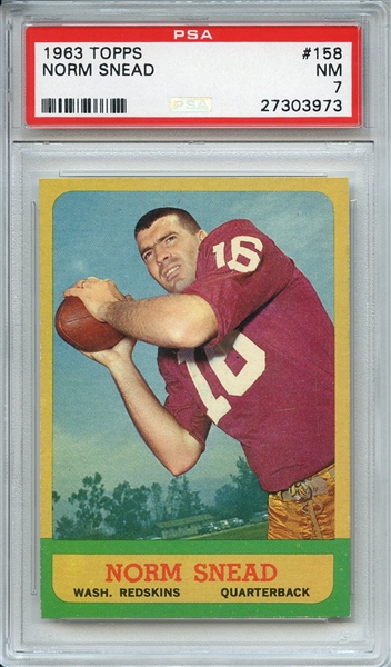 1963 TOPPS 158 NORM SNEAD PSA NM 7