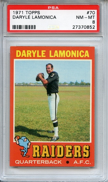 1971 TOPPS 70 DARYLE LAMONICA PSA NM-MT 8