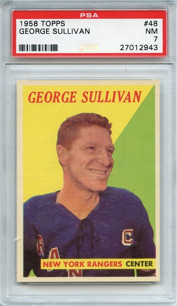 1958 TOPPS 48 GEORGE SULLIVAN PSA NM 7