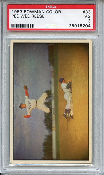 1953 BOWMAN COLOR 33 PEE WEE REESE PSA VG 3