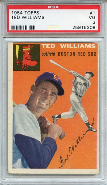 1954 TOPPS 1 TED WILLIAMS PSA VG 3