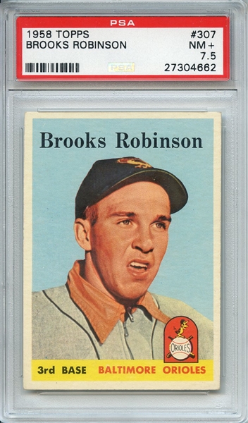 1958 TOPPS 307 BROOKS ROBINSON PSA NM+ 7.5