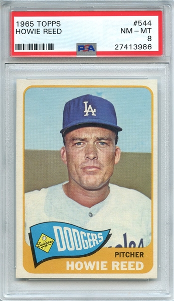 1965 TOPPS 544 HOWIE REED PSA NM-MT 8
