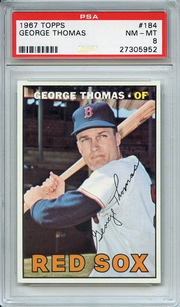 1967 TOPPS 184 GEORGE THOMAS PSA NM-MT 8