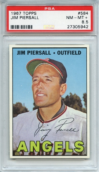 1967 TOPPS 584 JIM PIERSALL PSA NM-MT+ 8.5