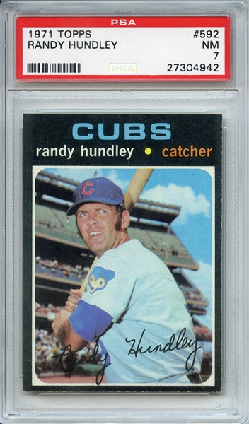 1971 TOPPS 592 RANDY HUNDLEY PSA NM 7
