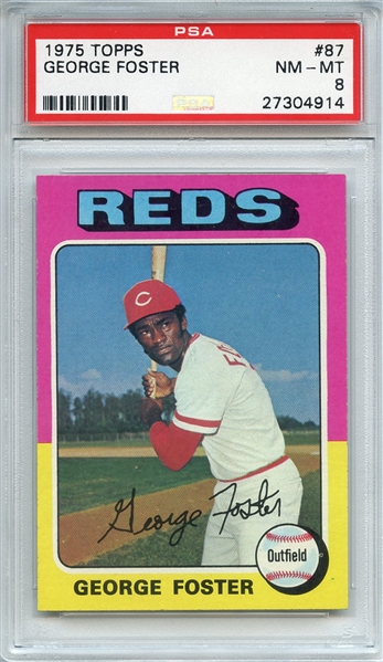 1975 TOPPS 87 GEORGE FOSTER PSA NM-MT 8