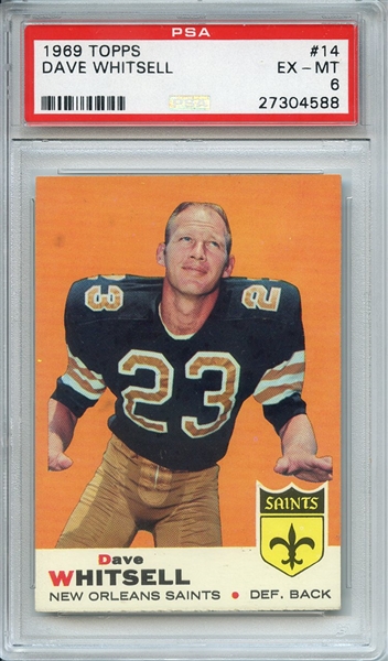 1969 TOPPS 14 DAVE WHITSELL PSA EX-MT 6