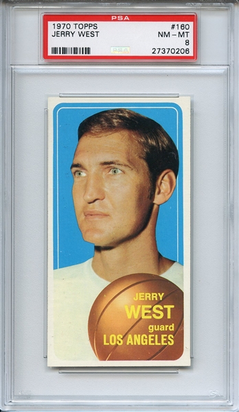 1970 TOPPS 160 JERRY WEST PSA NM-MT 8