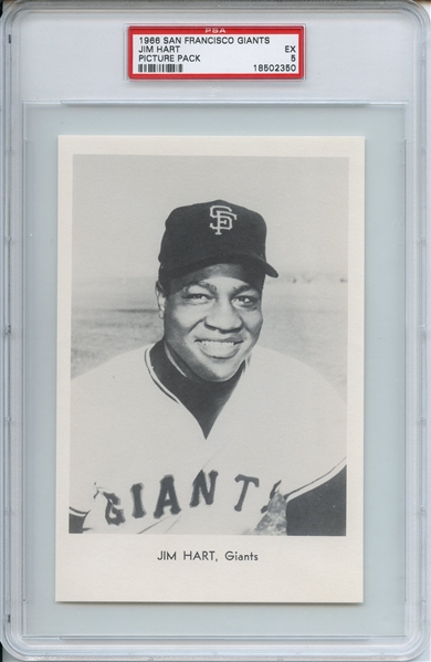1966 SAN FRANCISCO GIANTS PICTURE PACK JIM HART PICTURE PACK PSA EX 5