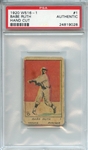 1920 W516-1 1 BABE RUTH HAND CUT PSA AUTHENTIC