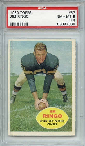 1960 TOPPS 57 JIM RINGO PSA NM-MT 8 (OC)