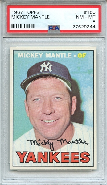 1967 TOPPS 150 MICKEY MANTLE PSA NM-MT 8