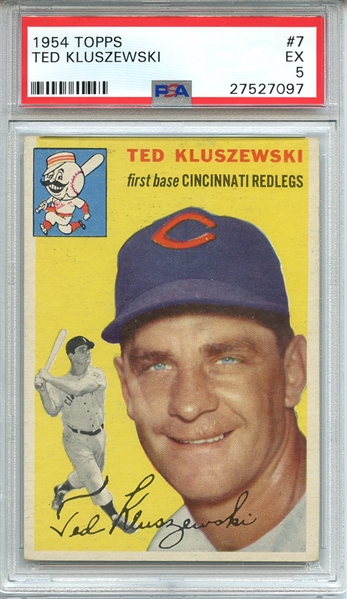 1954 TOPPS 7 TED KLUSZEWSKI PSA EX 5