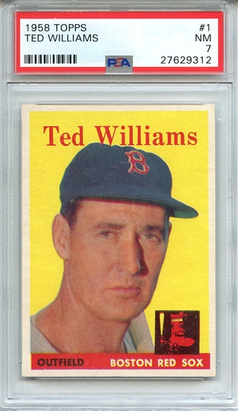 1958 TOPPS 1 TED WILLIAMS PSA NM 7