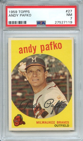 1959 TOPPS 27 ANDY PAFKO PSA NM 7