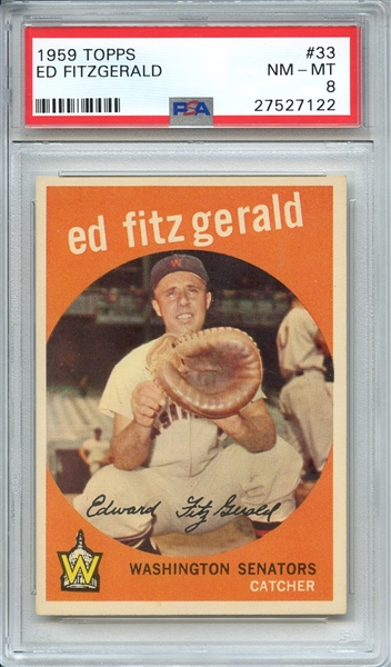 1959 TOPPS 33 ED FITZGERALD PSA NM-MT 8