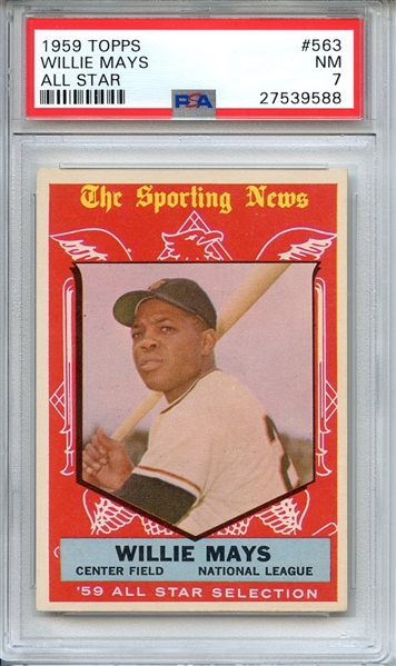 1959 TOPPS 563 WILLIE MAYS ALL STAR PSA NM 7
