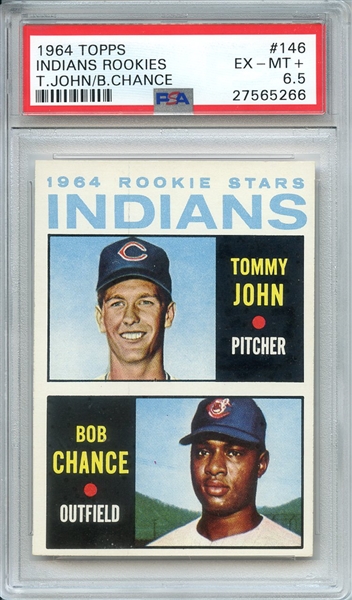 1964 TOPPS 146 TOMMY JOHN RC PSA EX-MT+ 6.5