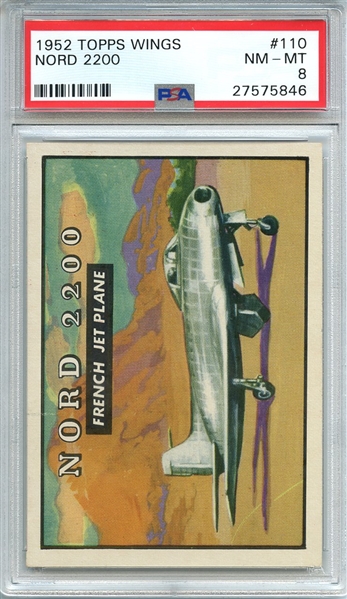 1952 TOPPS WINGS 110 NORD 2200 PSA NM-MT 8