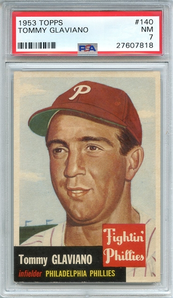 1953 TOPPS 140 TOMMY GLAVIANO PSA NM 7
