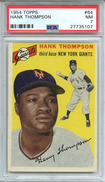 1954 TOPPS 64 HANK THOMPSON PSA NM 7