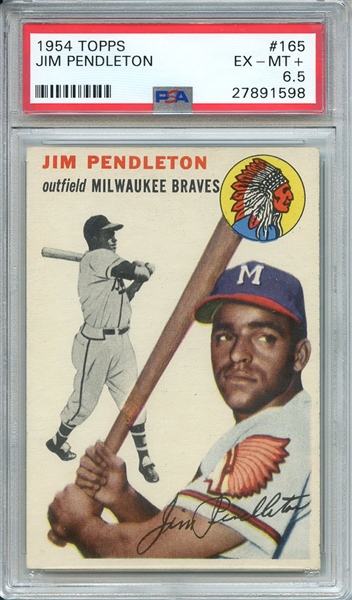 1954 TOPPS 165 JIM PENDLETON PSA EX-MT+ 6.5