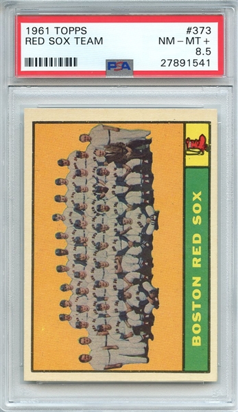 1961 TOPPS 373 RED SOX TEAM PSA NM-MT+ 8.5