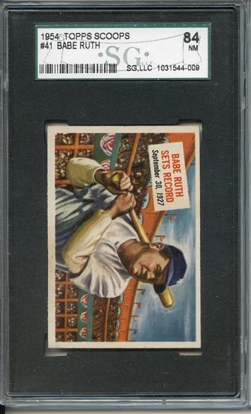 1954 TOPPS SCOOPS 41 BABE RUTH SGC NM 84 / 7