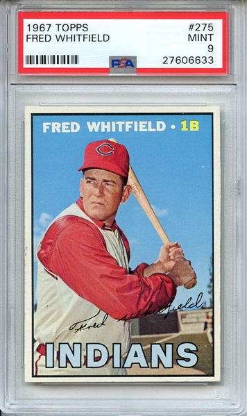 1967 TOPPS 275 FRED WHITFIELD PSA MINT 9