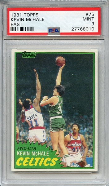 1981 TOPPS 75 KEVIN McHALE EAST RC PSA MINT 9