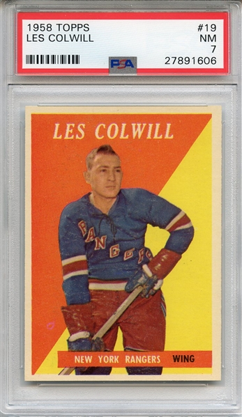 1958 TOPPS 19 LES COLWILL PSA NM 7
