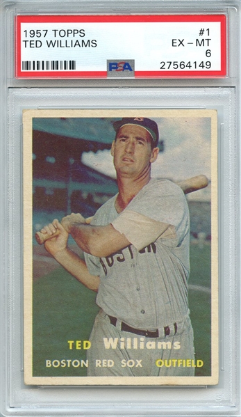 1957 TOPPS 1 TED WILLIAMS PSA EX-MT 6
