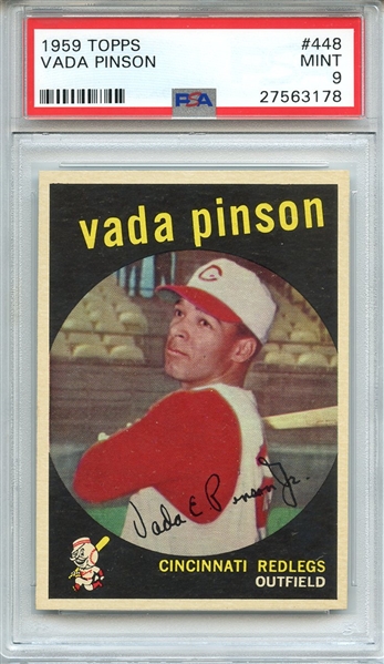 1959 TOPPS 448 VADA PINSON PSA MINT 9