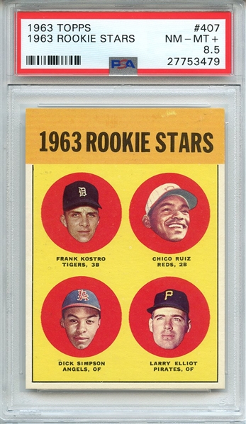 1963 TOPPS 407 1963 ROOKIE STARS PSA NM-MT+ 8.5