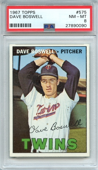 1967 TOPPS 575 DAVE BOSWELL PSA NM-MT 8