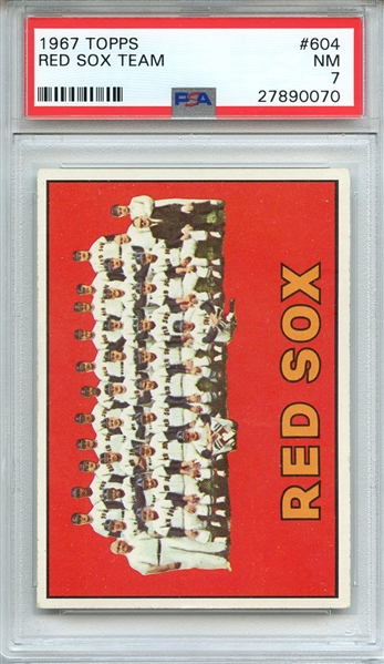 1967 TOPPS 604 RED SOX TEAM PSA NM 7