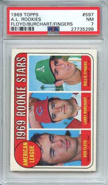 1969 TOPPS 597 ROLLIE FINGERS RC PSA NM 7