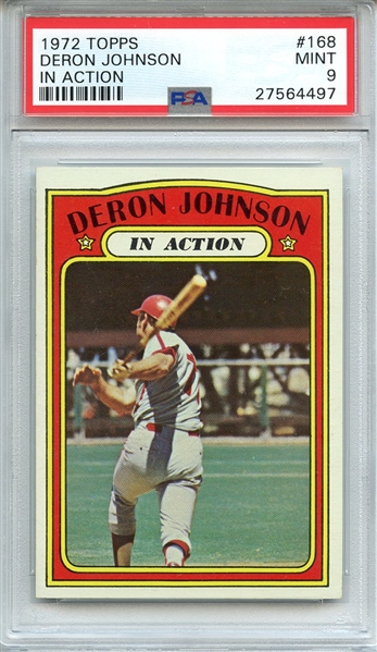1972 TOPPS 168 DERON JOHNSON IN ACTION PSA MINT 9