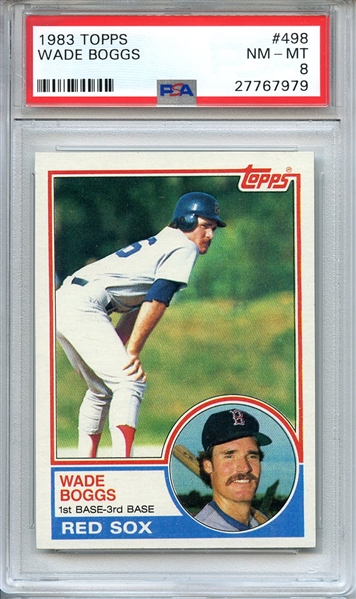 1983 TOPPS 498 WADE BOGGS RC PSA NM-MT 8