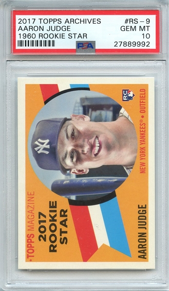 2017 TOPPS ARCHIVES 1960 ROOKIE STAR RS-9 AARON JUDGE 1960 ROOKIE STAR PSA GEM MT 10