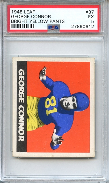 1948 LEAF 37 GEORGE CONNOR BRIGHT YELLOW PANTS PSA EX 5