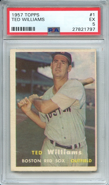 1957 TOPPS 1 TED WILLIAMS PSA EX 5