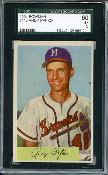 1954 BOWMAN 112 ANDY PAFKO SGC EX 60 / 5