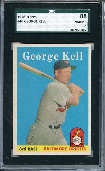 1958 TOPPS 40 GEORGE KELL SGC NM/MT 88 / 8